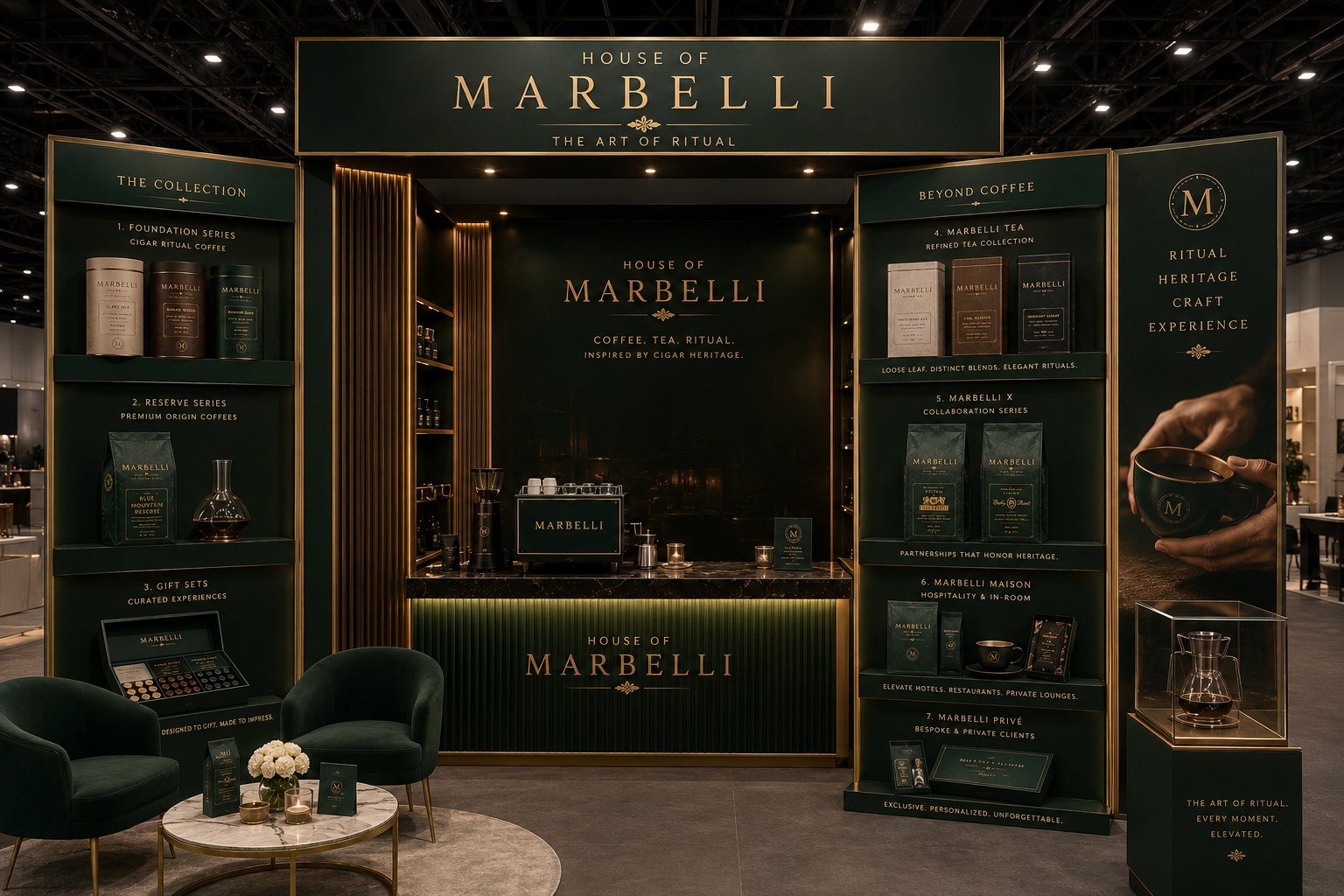 Marbelli luxury trade-show booth concept